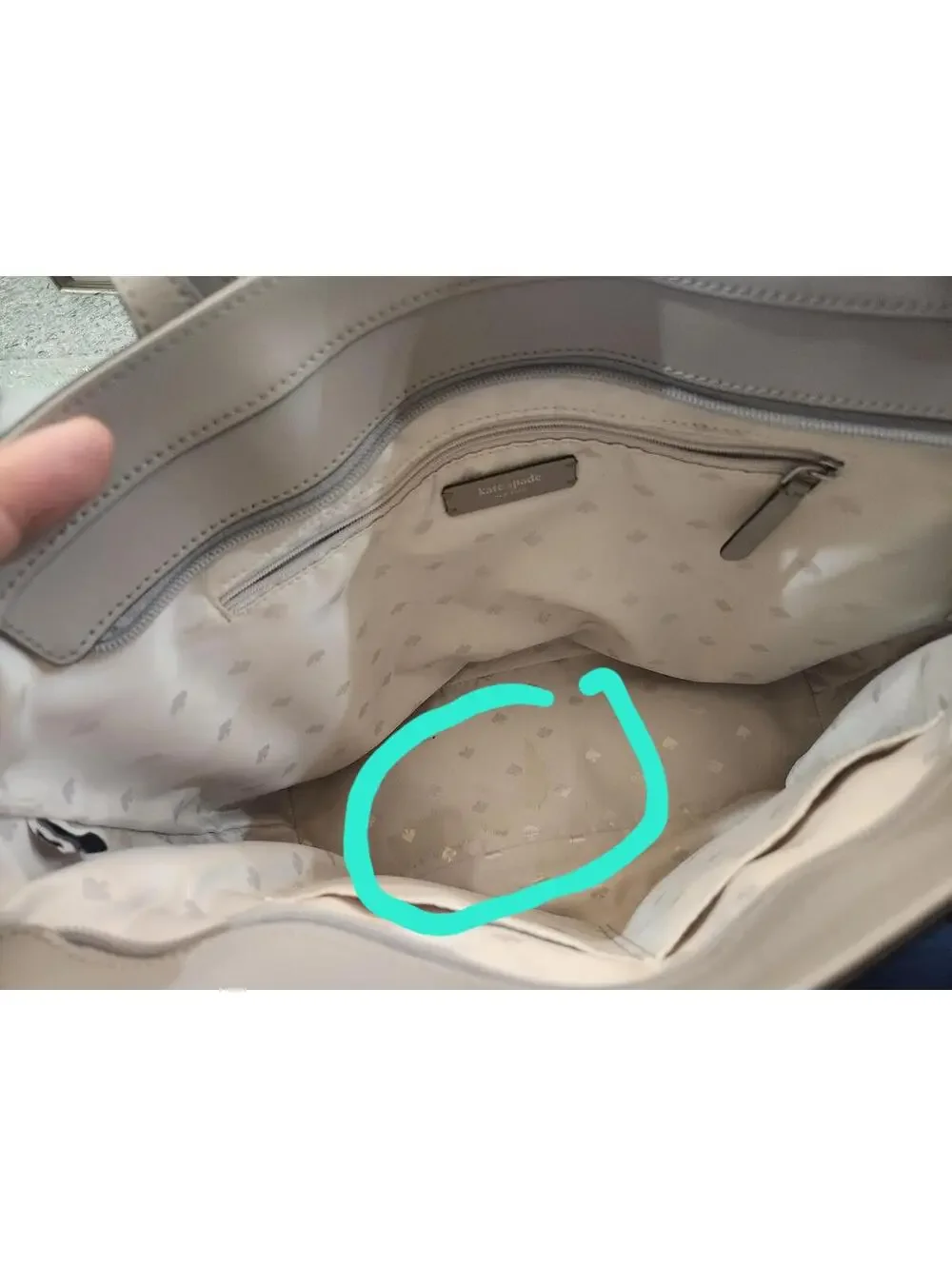 Kate Spade New York Tote Bag Strap Accent Snap Closure Inner Pockets Gray $350
